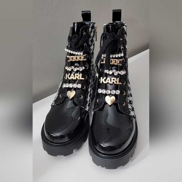 Karl Lagerfeld Paris Combat Boots - Picture 4 of 6